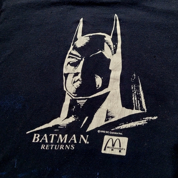 Rare Vintage 90's Batman Returns x McDonald's Promo Single Stitch Tee size L - Picture 2 of 12